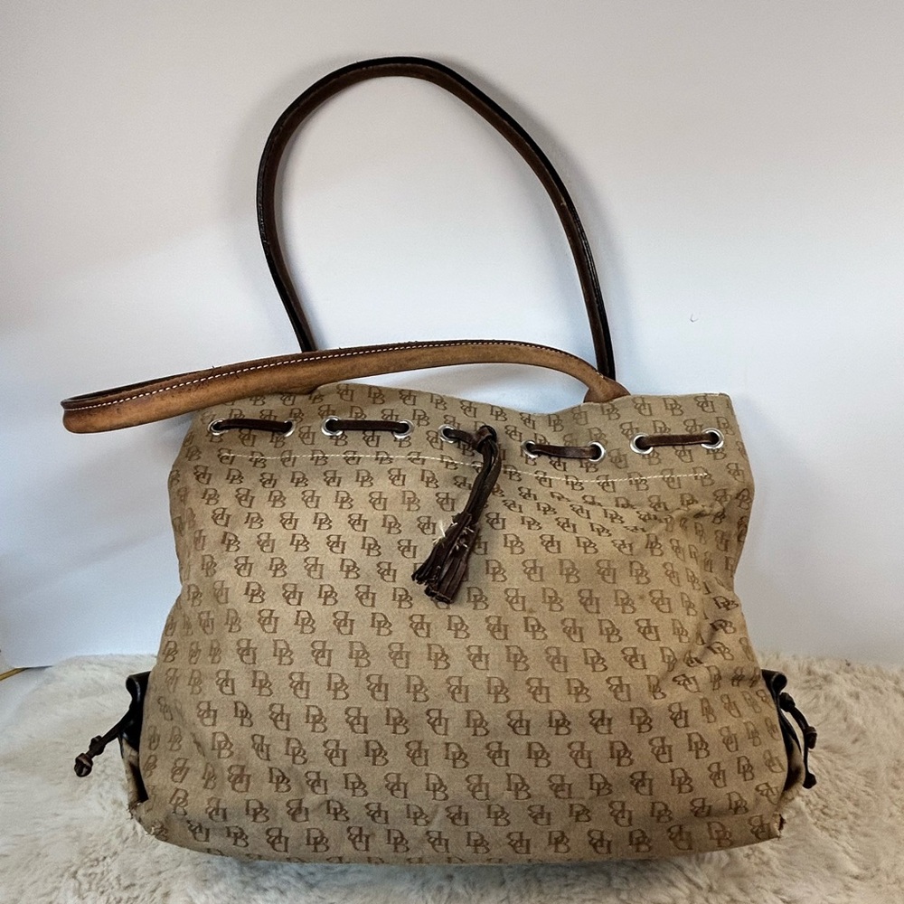 Dooney & Bourke‎ Tan and Brown Canvas Tote see all pics